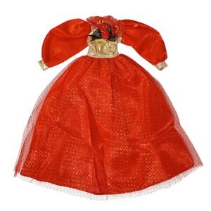 Barbie‎ #68607 Starlight Splendor Red Gold Dress Ball Gown Long 1996 Mattel